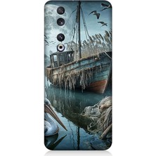 Huawei Honor 90 Uyumlu Ay Işığında Eski Gemi  Desenli Silikon Kılıf