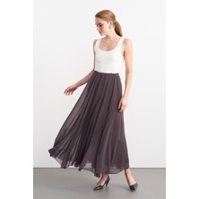 Eva Parçalı Uzun Etek Antrasit