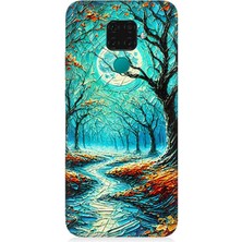 Huawei Mate 30 Lite Uyumlu Buzlu Ormanda Sonbahar Yolu  Desenli Silikon Kılıf