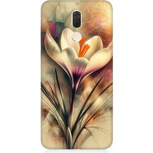 Huawei Mate 10 Lite Uyumlu Soyut Çiçek Fırça Darbesi  Desenli Silikon Kılıf