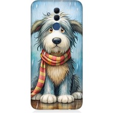 Huawei Mate 20 Lite Uyumlu Atkılı Sevimli Yavru Köpek  Desenli Silikon Kılıf