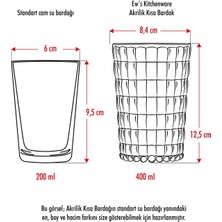 Allegra Mürdüm Akrilik Bardak 6'lı Set | 400 ml | Su, Meşrubat, Sunum ve Kahve Yanı Için | Cam Değildir | Kırılmaya Dayanıklı