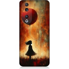Huawei Honor 90 Uyumlu Balonlu Küçük Kız  Desenli Silikon Kılıf