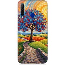 Huawei Honor 20 Lite Uyumlu Masalsı Renkli Yolculuk Ağacı  Desenli Silikon Kılıf