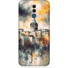 Huawei Mate 20 Lite Uyumlu Galata’da Renk Yağmuru  Desenli Silikon Kılıf