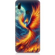 Huawei P Smart 2019 Uyumlu Ateşle Dans Eden Anka  Desenli Silikon Kılıf