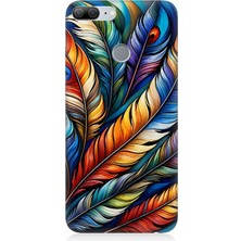 Huawei Honor 9 Lite Uyumlu Gökkuşağı Tüylerin Uyumu  Desenli Silikon Kılıf