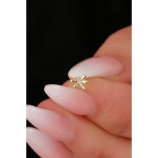 14 Ayar Altın Taşlı Kelebek Tragus Piercing