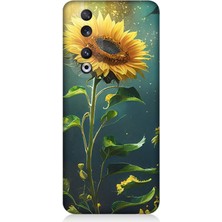 Huawei Honor 90 Uyumlu Tek Başına Ayçiçeği  Desenli Silikon Kılıf