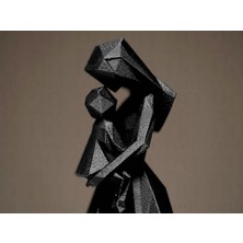 Geometrik Anne ve Çocuk Figürü – Modern Anlamlı Dekoratif Obje