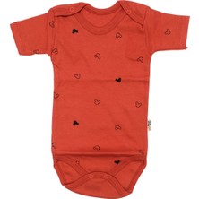 Unisex Turuncu Figürlü Kısa Kol Zıbın - 1015508