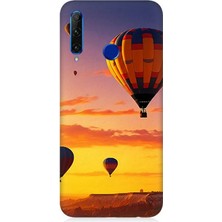Huawei Honor 20 Lite Uyumlu Gün Batımında Balonlar  Desenli Silikon Kılıf