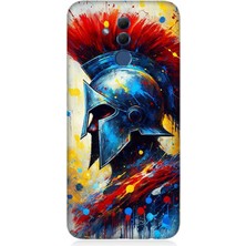 Huawei Mate 20 Lite Uyumlu Kızıl Miğferli Savaşçı  Desenli Silikon Kılıf