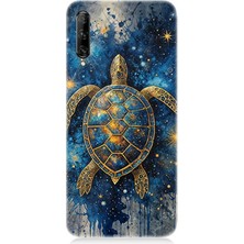 Huawei P Smart Pro Uyumlu Samanyolu Altında Kaplumbağa  Desenli Silikon Kılıf