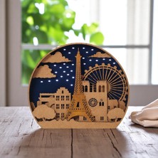 Paris Temalı Dekoratif Gece Lambası | LED Işıklı | Mdf | Leyman Hediyelik