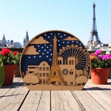 Paris Temalı Dekoratif Gece Lambası | LED Işıklı | Mdf | Leyman Hediyelik