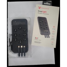 Snapron Snp 3003 Siyah Kablosuz Vantuzlu 3 Lü Kablo Çıkışlı Powerbank 10.000 mAh.  USB Kablo Dahil