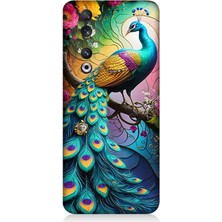 Huawei Honor 90 Uyumlu Tavuskuşu Renkli Gurur  Desenli Silikon Kılıf