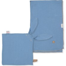 Bebetto Müslin Battaniye ve Uyku Arkadaşı Set 2li (Hello) B838 Bej 80X85/ 25X25 cm