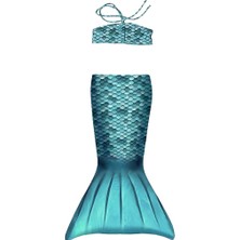 Kuaki Mermaids Deniz Kızı 2'li Takım Bikini Kostüm Seti Turquoise