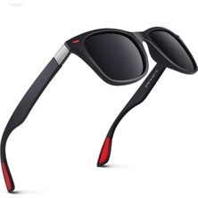 Karizma Unisex Güneş Gözlüğü Metal Menteşeli Kırmızı Detaylı Unisex Gözlük