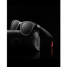 Karizma Unisex Güneş Gözlüğü Metal Menteşeli Kırmızı Detaylı Unisex Gözlük