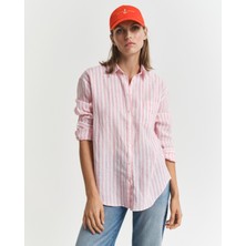 Gant Kadın Pembe Relaxed Fit Klasik Yaka Çizgili Gömlek 4300476.627