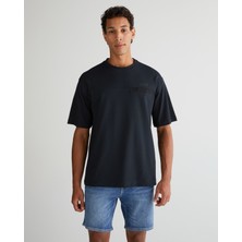 Gant Erkek Siyah Relaxed Fit Bisiklet Yaka Logolu T-Shirt 2325136T.5