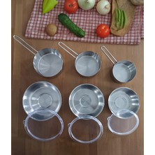 Çelik 3'lü Saklama Kabı ve 3'lü Kaçerola 9 Parça Set