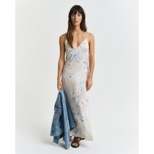 Gant Kadın Pembe Regular Fit V Yaka Desenli Elbise 4503381.34