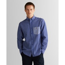 Gant Erkek Mavi Gömlek Yaka Çizgili Gömlek 3825107T.401