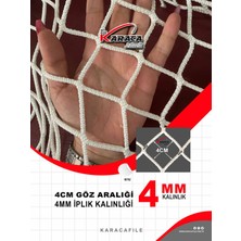 Balkon Güvenlik Filesi – 2.5 M Yükseklik | Metreyle Kesim | 4 mm Ip, 4x4 cm Göz Aralığı + Montaj Aparatları (Beyaz)