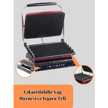 Arnell Tost Makinası Ultra Granit Yüzey Ile Sağlıklı Pişirim | 1800w Yağ Hazneli Ultra Granit Tost Makinesi