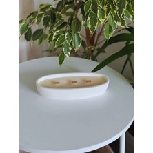 Oval Beton Mum – %100 Doğal Soya Wax, Ahşap Fitilli, El Yapımı Dekoratif Mum (21.9X10.8 Cm)