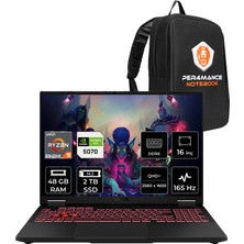 Asus Tuf Gaming A16 Ryzen 9 8940HX RTX 5070 8GB Gaming Laptop 48GB RAM 2TB SSD 16" QHD+ 165Hz FreeDOS + Per4 Çanta FA608PPQT031P329