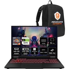 Asus Tuf Gaming A16 Ryzen 9 8940HX RTX 5070 8GB Gaming Laptop 48GB RAM 512GB SSD 16" QHD+ 165Hz Win11 Pro + Per4 Çanta FA608PPQT031P407