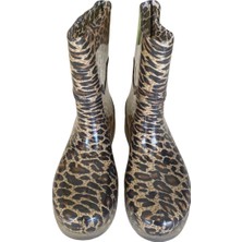 Bahçe ve Yağmur Çiçekli Kadın Çizmesi 36-40 Leopar