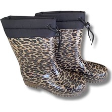Konçlu Kadın Yağmur Çizmesi 36-40 Leopar