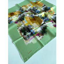 Pierre Cardin Tivil İpek Eşarp 8074438 - 951 - 48730 Yeşil Karışık Desen