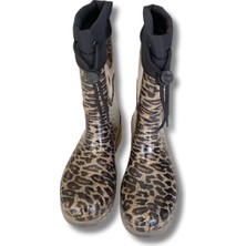 Konçlu Kadın Yağmur Çizmesi 36-40 Leopar