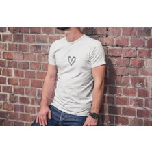 Unisex Bisiklet Yaka Baskılı Oversize T-Shirt