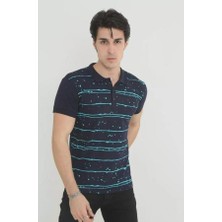 Yakalı Slim Fit Pike Çizgili T-Shirt