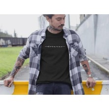 Bisiklet Yaka Baskılı Oversize T-Shirt