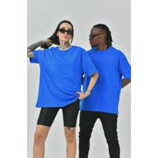 Unisex Basic Bisiklet Yaka Oversize T-Shirt
