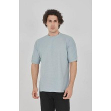 Unisex Waffle Kumaş Rahat Kol T-Shirt