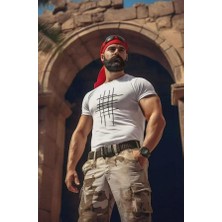 Unisex Bisiklet Yaka Baskılı Oversize T-Shirt