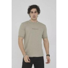 Unisex Bisiklet Yaka Slim Fit T-Shirt- Açık Yeşil