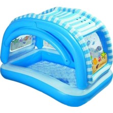 intex Güneş Korumalı Tenteli Pencereli Şişme Çocuk Havuzu (163 cm x 112 cm x 102 Cm) Şişme Tabanlı - 57406 Shady Beach Babypool