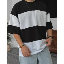 Unisex Bisiklet Yaka Parçalı T-Shirt