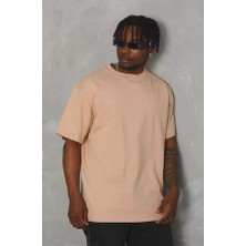 Unisex Oversize Düz Bisiklet Yaka T-Shirt